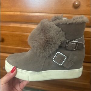 J Slides Furry Sneaker Booties Size 7.5